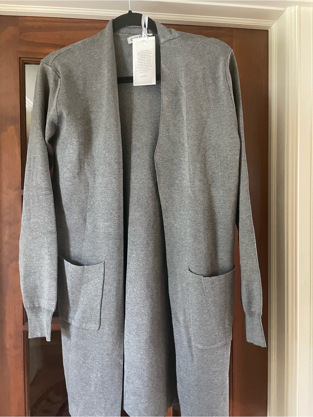 Grace Gray Open-Front Knit Cardigan